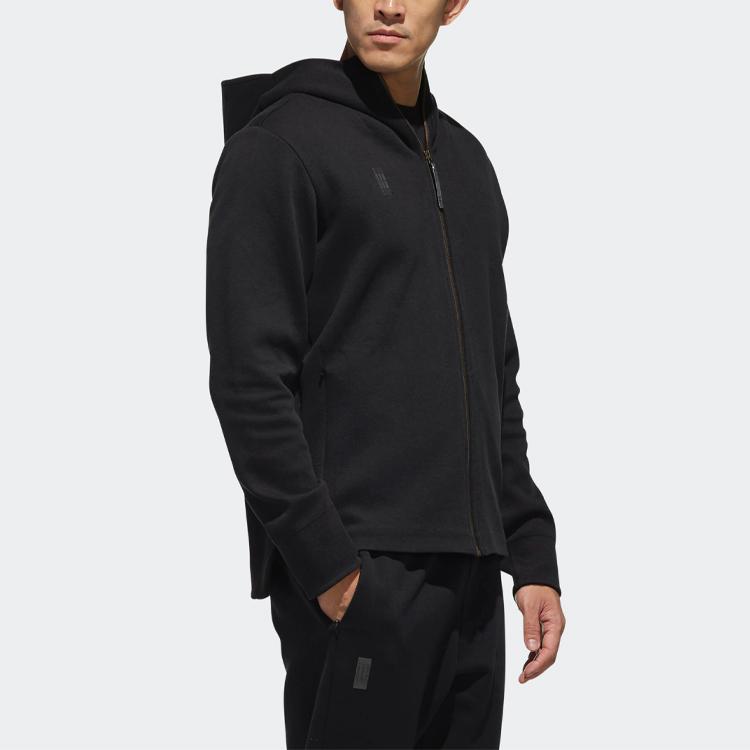 Adidas Logo Knit Pullover Hoodie Men Hoodie Black DW4665