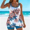 Women's Swimwear Tankini 2 Piece Swimsuit  Blossom Printing  Plant Print Vacation Bathing Suits
