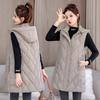 XL-XL autumn and winter new live hat down cotton women's medium and long large size vest thickened medium and long vest jacket horse