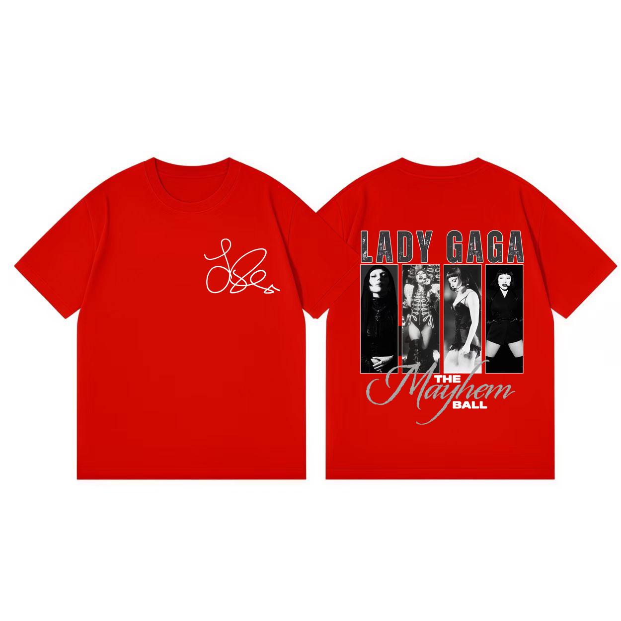 

Lady Gaga The Mayhem Ball Tour 2026 Graphic T Shirts Men Women Vintage Fashion Tshirts Summer Casual Loose Short Sleeve Tshirt S