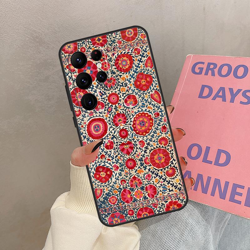 Persian Carpet Floral Pattern Case For Samsung Galaxy S21 S22 S23 S24 S25 Ultra S9 S10 S25 Plus S20 FE S25 FE Cover Coque