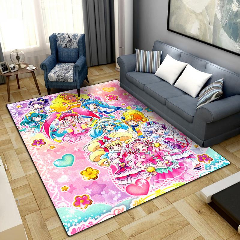 Pretty Cure Anime Rug Carpet Large Area Rug Non Slip Washable Floor Mat Gamer Room Bedroom Home Decor LXR85