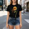 Orange Ribbon Sunflower Tee Awareness Support Print Unisexs Casual Short Sleeve T Shirt Unisex 100Cotton Y2k Harajuku Oversized