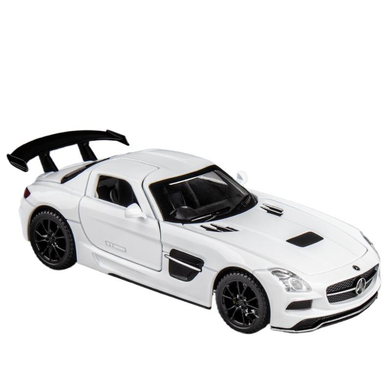 

1/32 Benz SLS Alloy Sports Car Model Diecasts Metal Toy Vehicles Car Model High Simulation Sound and Light Collection Kids Gift белый