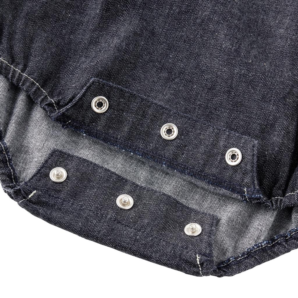 Romper Overalls Logo Plain Made In Japan Boys Girls Baby Kids Baby Clothes M Indigo Blue [MIKI HOUSE] 10-1509-493 (80-90cm)