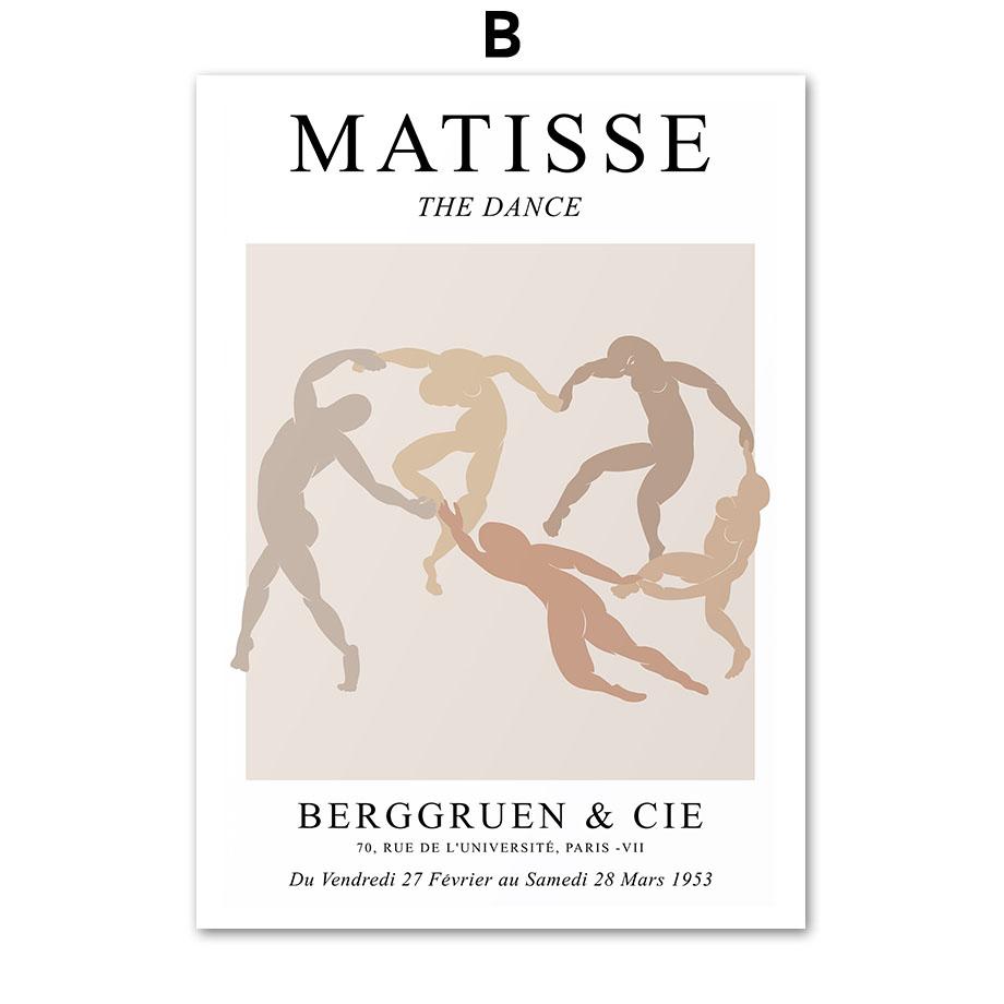Matisse Figures Painting Leaves Lines Beige Abstract Poster Nordic Wall Art Print Vintage Canvas Pictures For Living Room Decor