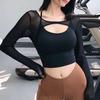 Women's Long-Sleeve Yoga T-shirt with Chest Pads, Unique Design, Southeast Asia To Western Style