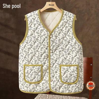 Women's Ethnic Diamond Floral Quilted Vest