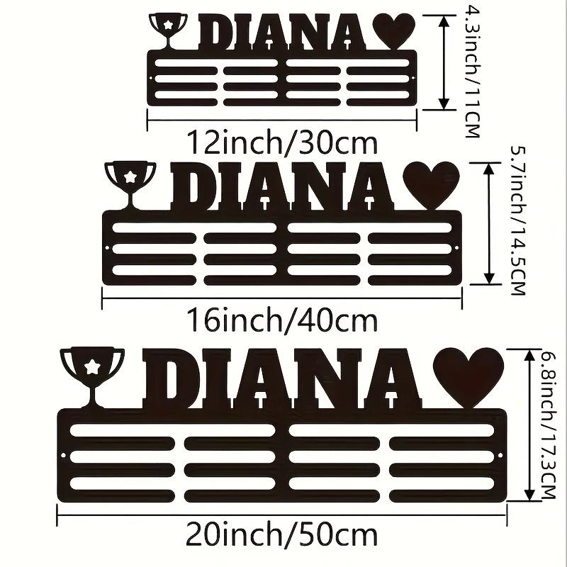 

Personalizable Metal Medal Holder Name Display Athletes Gift Indoor Home Decor