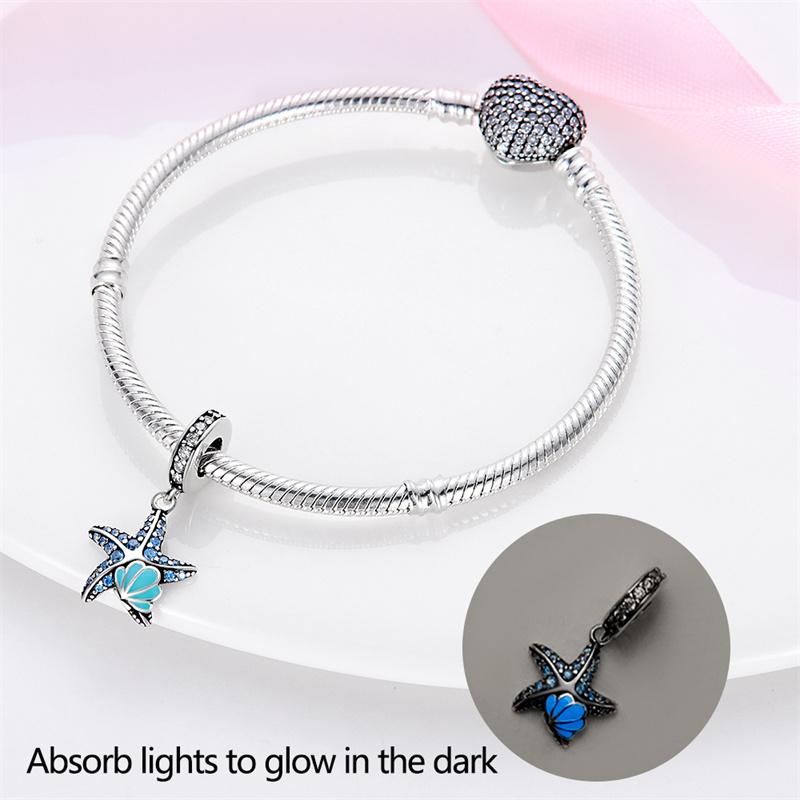 Originalcopper Starfish Shell Luminous Pendant Suitable For Diy Accessories, Charming Necklace, Women'S Fashion Jewelry