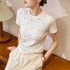 Age-reducing Polka Dot T-shirt for Women In Summer Short-sleeved Versatile Korean Style Top