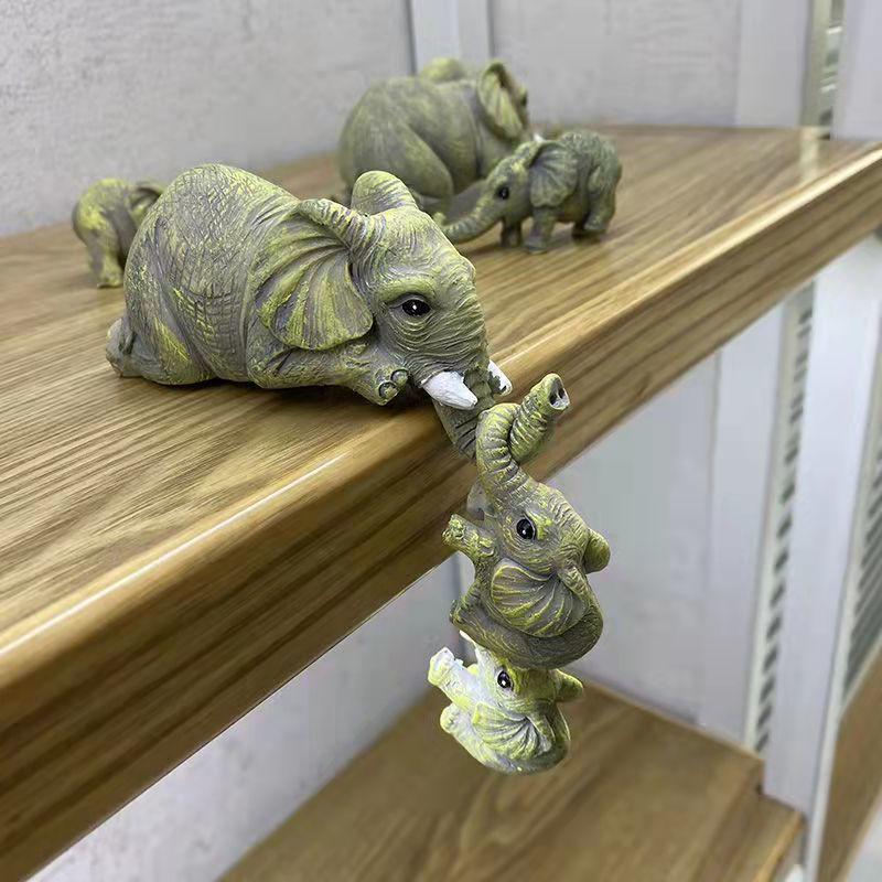 American Style Elephant Baby Resin Figurine - Creative Home & Garden Decoration Ornament