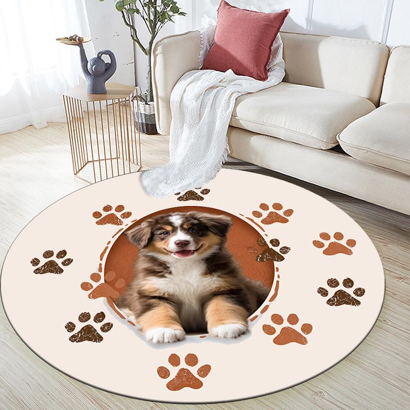 Bernese Mountain Dog pattern round rug, Carpet Rug for Living Room Bedroom Sofa Playroom Decor, Non-slip Floor Mat, Holiday Gifts and Birthday Gifts