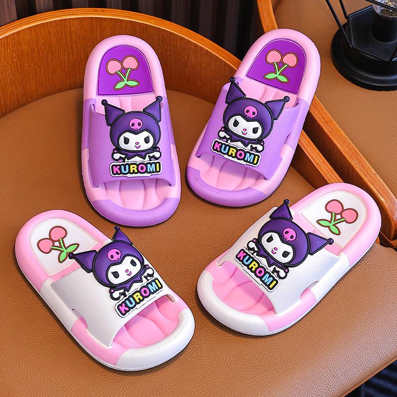 Kuromi Girls' Non-Slip Slippers - Parent-Child Cartoon Style for Family