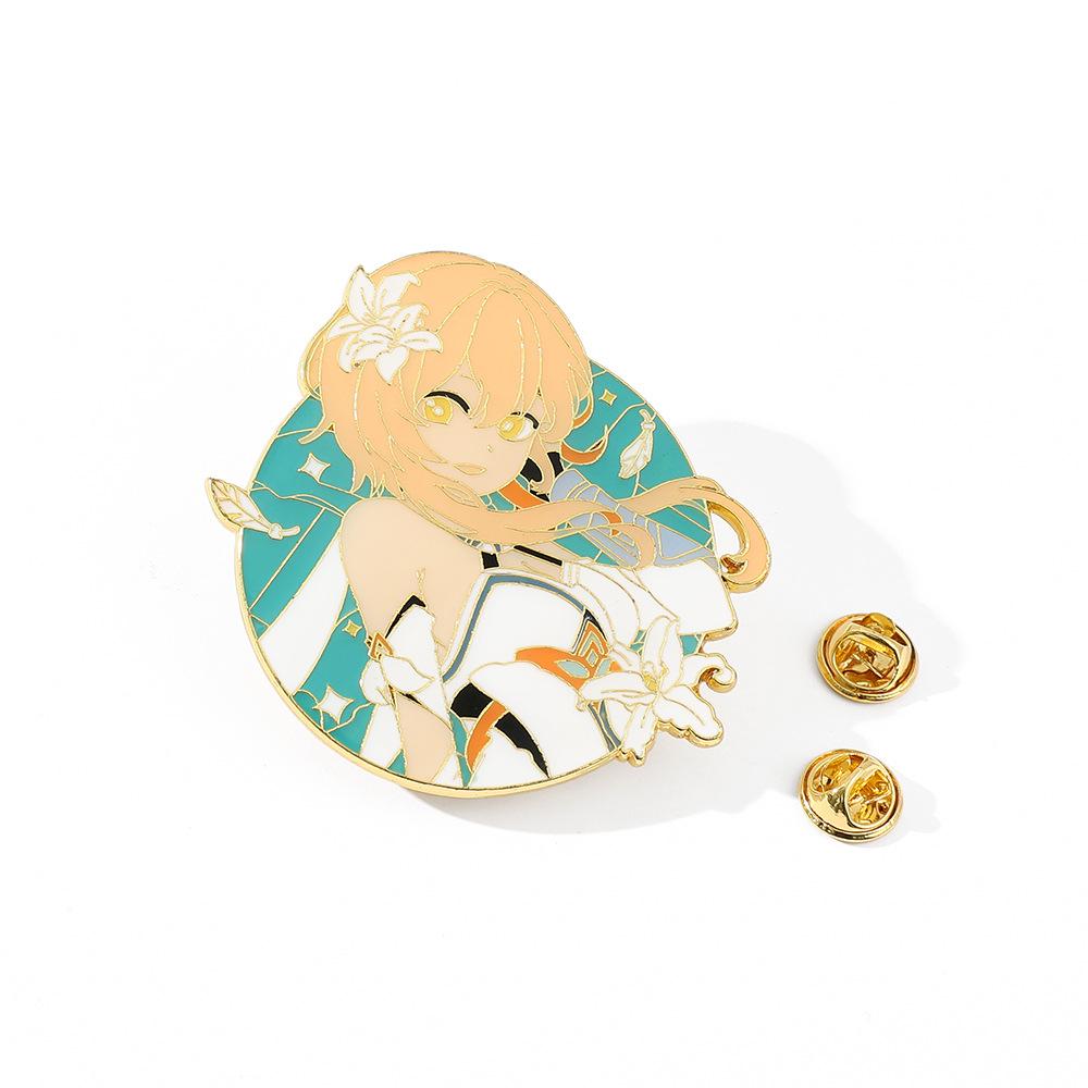 

Аниме Genshin Impact брошь значок персонаж мультфильма кулон аксессуары