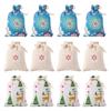 12 Stück Weihnachtstaschen Süßigkeiten Stofftaschen Feiertags Stofftasche Partyzubehör Wiederverwendbare Aufbewahrungstaschen Verschiedene Farben