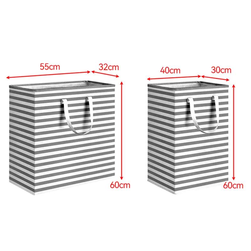75LFoldable Lightweight Laundry Basket Waterproof Fabric Clothes Sundries Storage Box with Handle Household Dirty Clothes Hamper