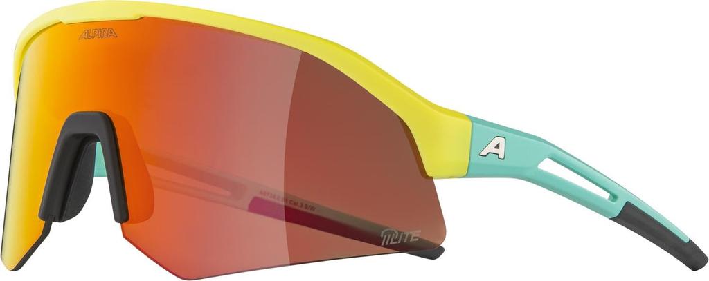 Sports sunglasses with high contrast mirror and SONIC HR [Alpina] anti-fog Q-LITE