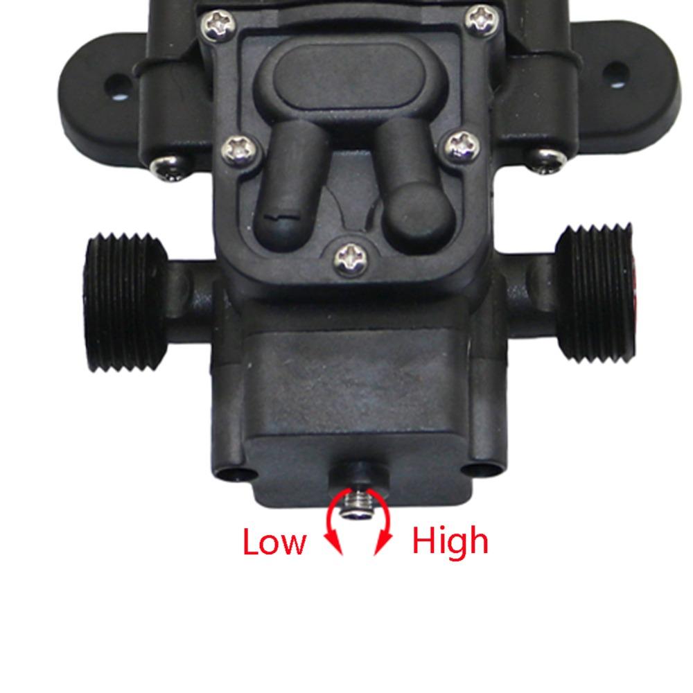 12V  5L  Electric Automatic Switch Water Pump  Black Miniature High-Pressure Diaphragm Cooling Pump Double Thread Spray Washer