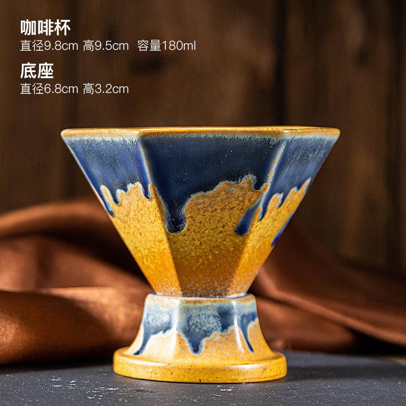 

Hexagonal Ceramic Coffee Cup Sharp Bottomed Mug Breakfast Cups Water Cup Milk Tea Cups Flower Tea Mug Coffee Mugs Juice Mugs 101-200ml жёлтый