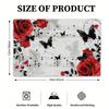 4pcs Elegant Red Rose & Black Butterfly Placemats On White Background - 12"x18" Polyester Woven Table Mats for Spring/Summer Dining, Wedding Banquets
