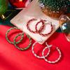 Neues trendiges Weihnachten Verdrehtes C-Form Hängeohrringe Set für Damen Mode Metall Rot Grün Kreis Ohrringe Festival Party Schmuck