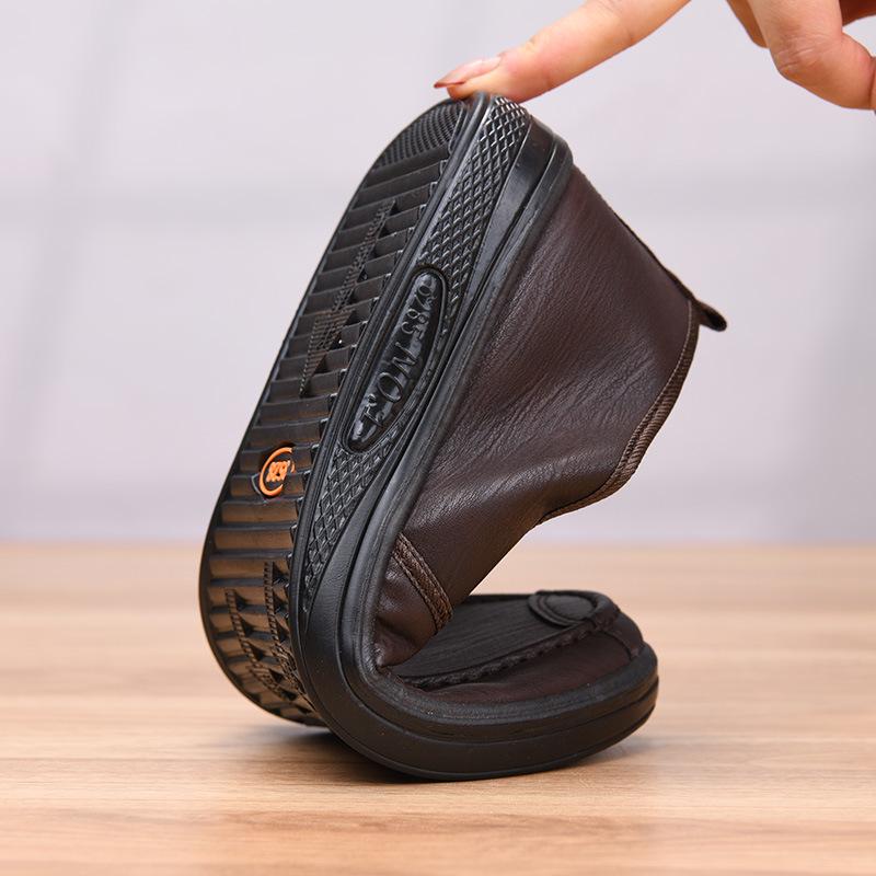 Men's Waterproof Leather Non-Slip Casual Shoes for Spring/Summer - Chef/Hotel Work Friendly