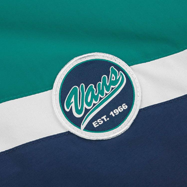 Vans Outdoor Casual Color Block Spliced Casual Work Jacket Women Jackets Blue Green VN0A4UU6LKZ