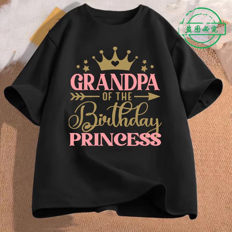 Family Matching Shirts Birthday Princess Family Party Outfits for Parents Kids Family Dad,mom of The Birthday Girl Tops Gift