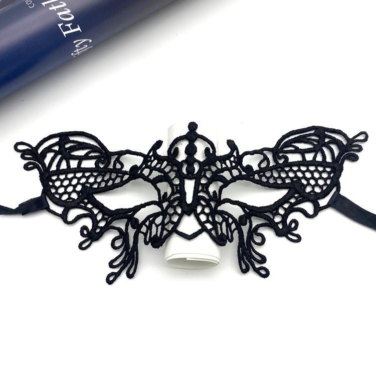 

Lace Butterfly Costume Mask With Glitter Finish For Halloween And Cosplay Events Black