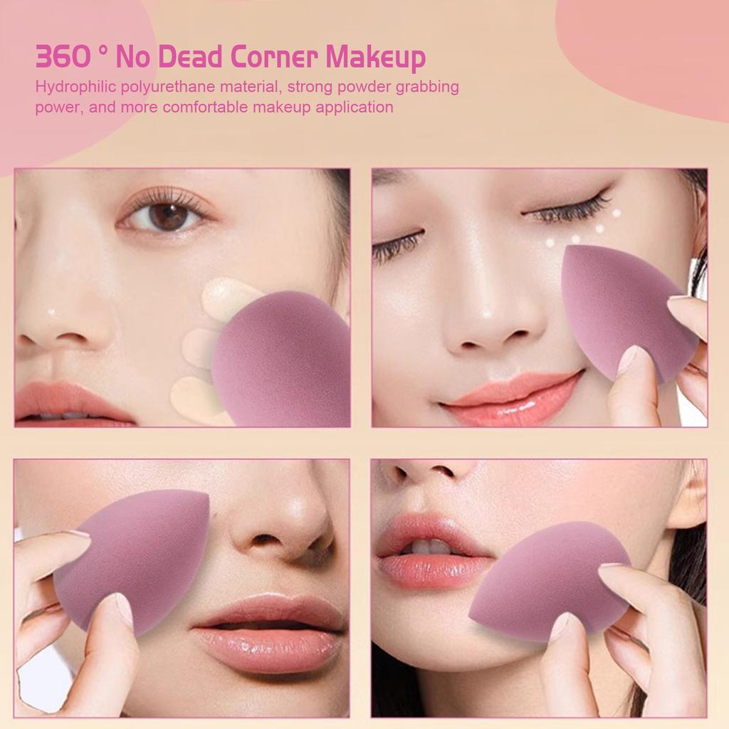 14Pcs Makeup Sponge Set Hydrophilic Polyurethane Pink Purple Brown Orange Black