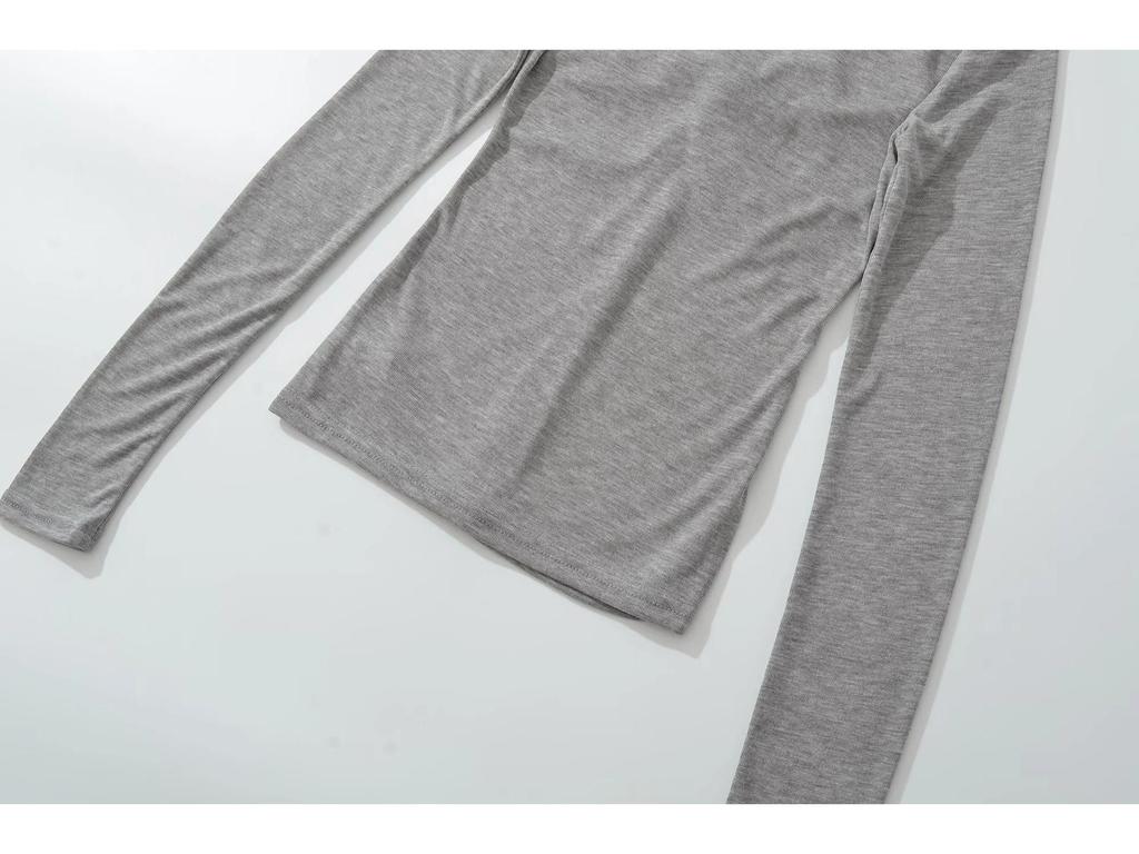 Spicy Girl Slimming Long-Sleeve T-Shirt for Women - 2026 Spring/Autumn Collection