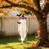 Beleuchteter Geist für Baumdekoration Halloween Schwingendes Hängedekor mit LED-Lichterkette Außen Dekoration, Verstellbare Party Requisiten Hof Beleuchtung