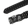 Punk Belt Unisex Fashion Personality Trend All-match Jeans Accessories Black Skull Metal Buckle Pu Girdle Retro Waistband