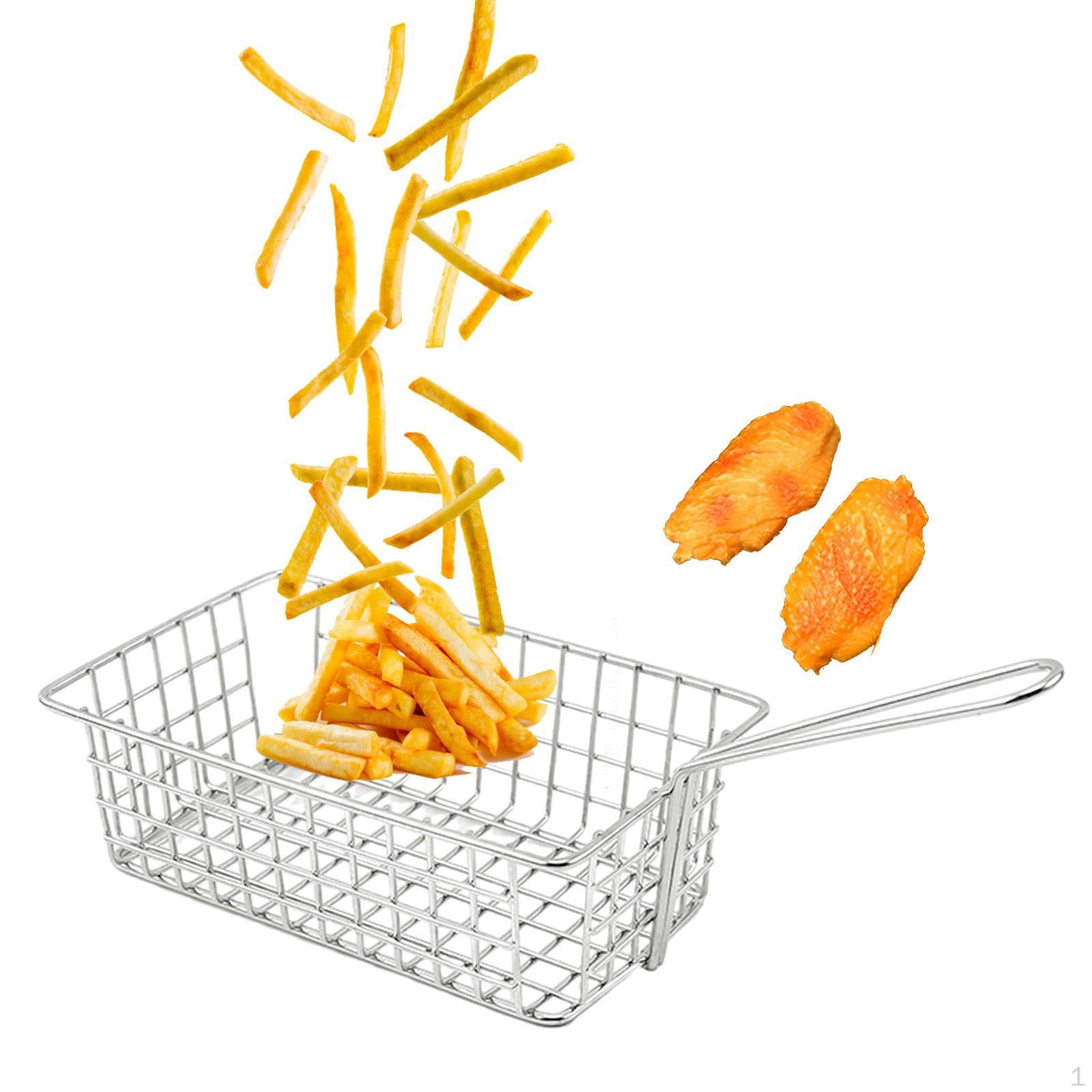 

Корзина для картофеля фри, сетчатая корзина для картофеля фри, фритюрница из нержавеющей стали для кухни 16cmx10cmx5.5cm