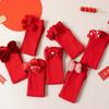 Cotton Bow Hosiery for Kids Middle Tube Children Long Socks Cute New Year Red Socks  Home Socks