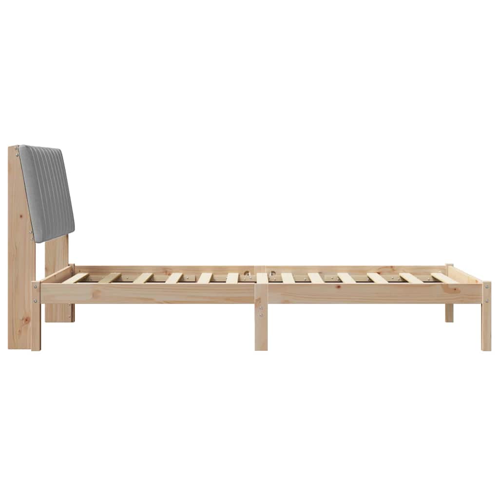 Bed Frame with Headboard Brown 100 X 200 Cm Solid Pine Wood
