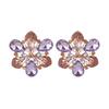 Minimalist Floral Drop Earrings With Geometric Alloy Design For Wedding And Party Wear