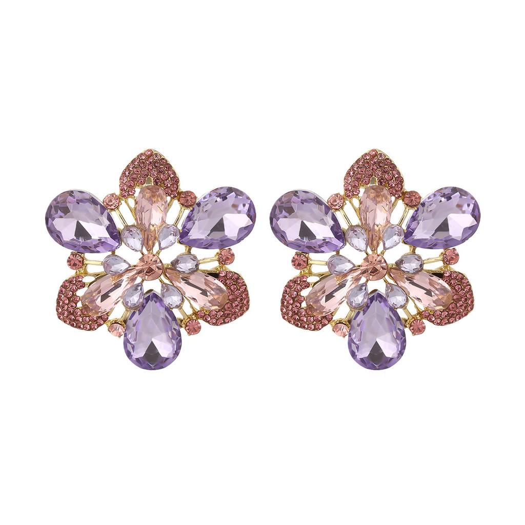 Minimalist Floral Drop Earrings With Geometric Alloy Design For Wedding And Party Wear