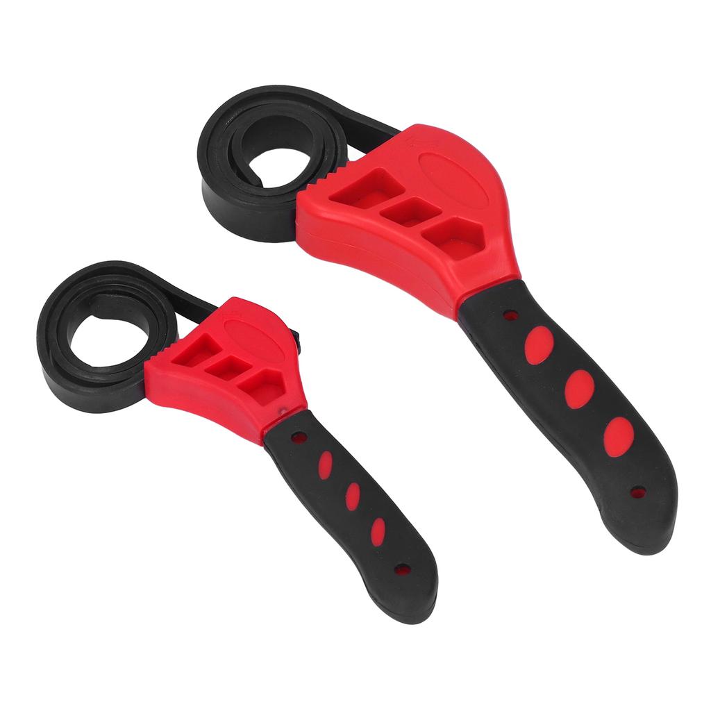 2 szt. Klucz paskowy Wielofunkcyjny Regulowany Klucz paskowy gumowy 6 cali 8 cali do Konserwacji Samochodu Czerwony