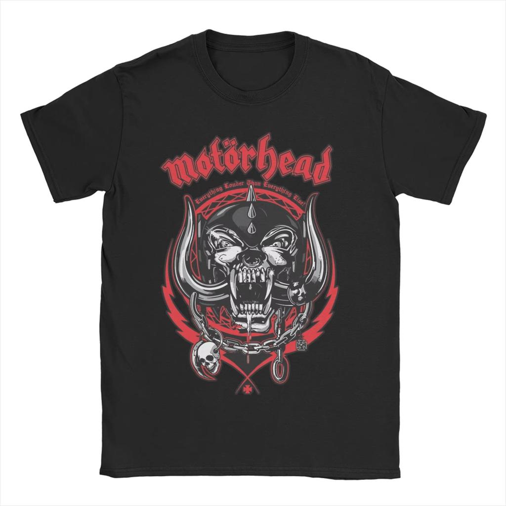 Męska Damska Koszulka Bawełniana Heavy Metal Motorhead Band Zabawna Koszulka z Krótkim Rękawem z Okrągłym Dekoltem Koszulki z Nadrukiem