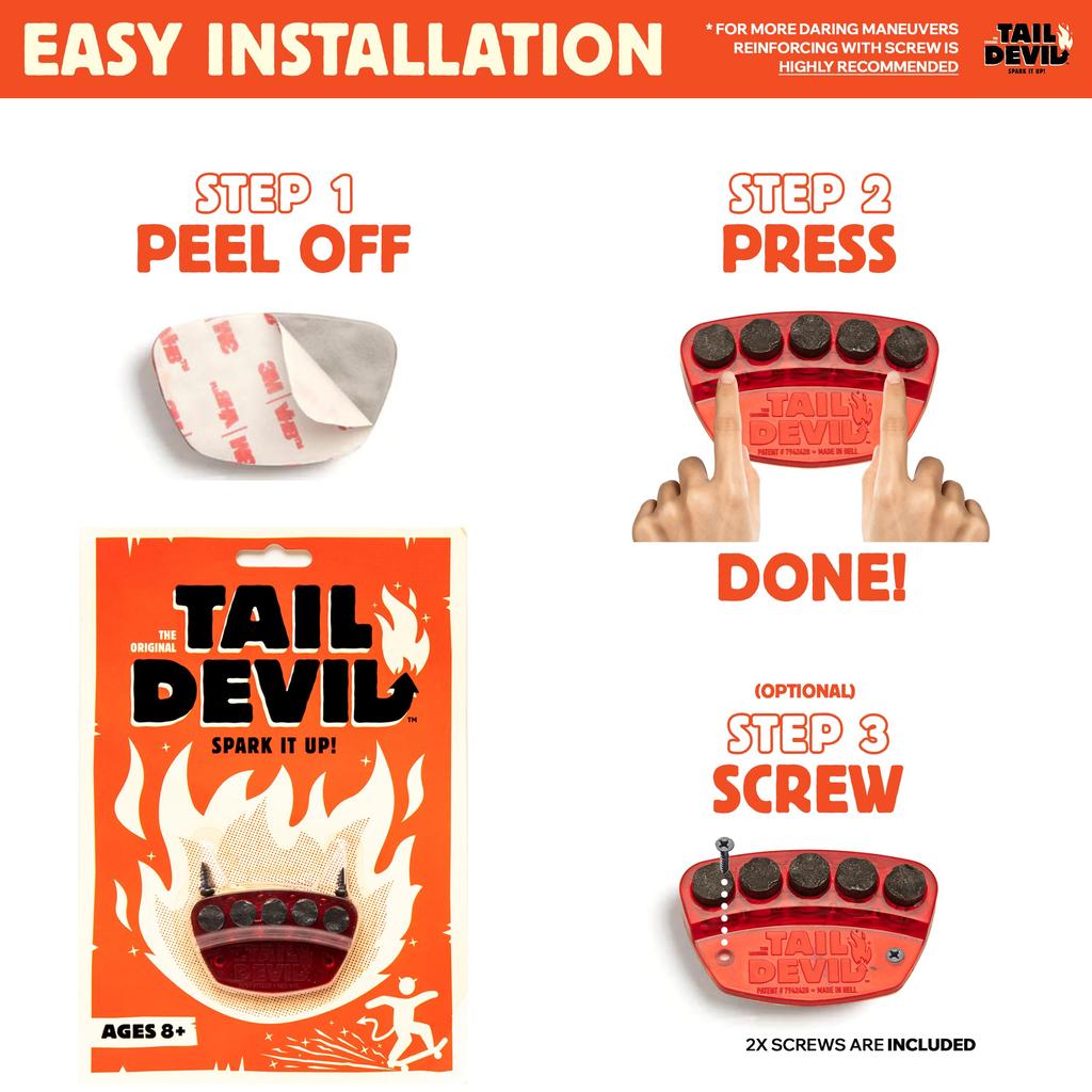 TAIL DEVIL Skateboard Tail Parts (Red)
