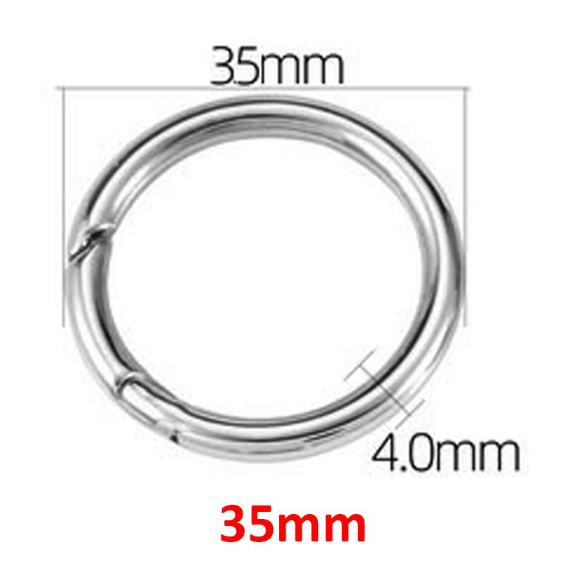 2pcs/1pc Stainless Steel Keyring Spring Clasps for Keychain Key Holder Polishing Openable Round Ring Carabiner Jewelry DIY