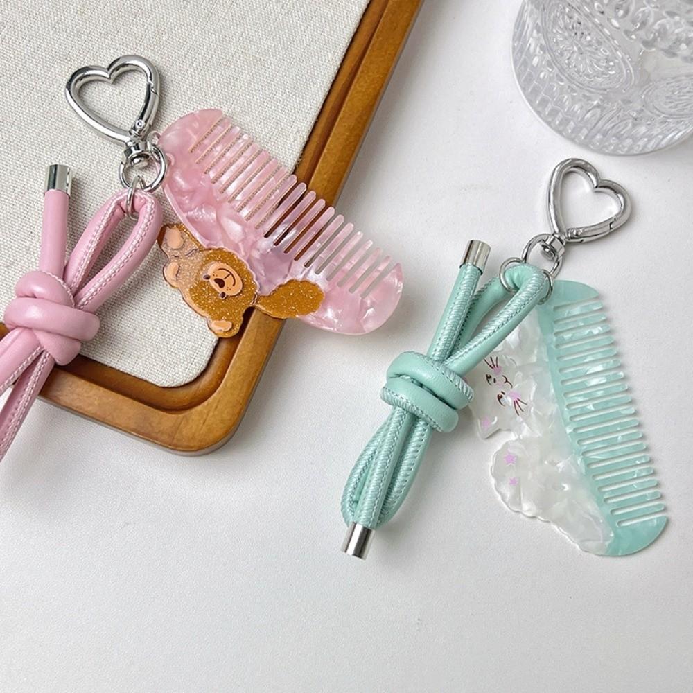 Cartoon Makeup Comb with Keychain Hairdressing Combs Acetate Comb Pendant  Barber Shop Salon