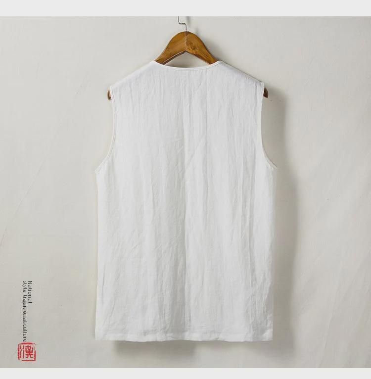 Men's Retro Style Loose Cotton & Linen Sleeveless Vest