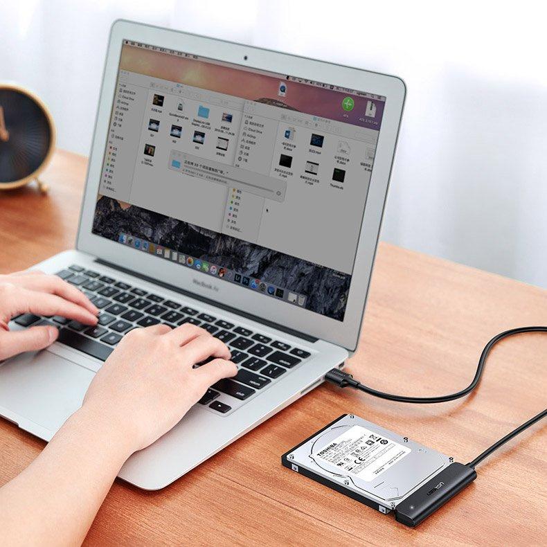 Ugreen USB 3.2 Gen 1 SATA III Adapter for 2.5'' Drives - 5Gbps Data Transfer, Model 70609 CM321, Black