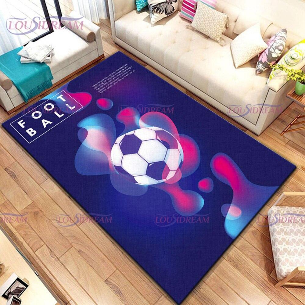 3D-Fußball-Fußball-Bilder-Teppich, Fußballfeld-Druck, Teppiche für Schlafzimmer, Wohnzimmer, Teppich, Hauseingang, Fußmatte, Kinderzimmer-Teppich