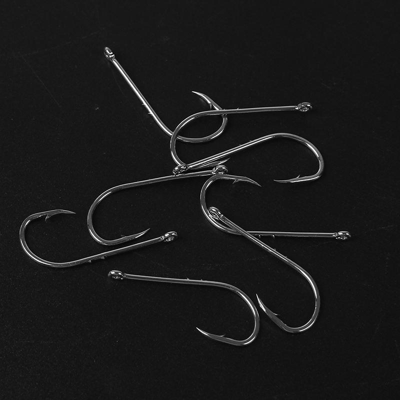 100Pcs Double Back Thorn, Bent Fishhook, Long Handle, Tube, Sea Fishing Hook, Barb With Ring, Crooked Mouth Hook