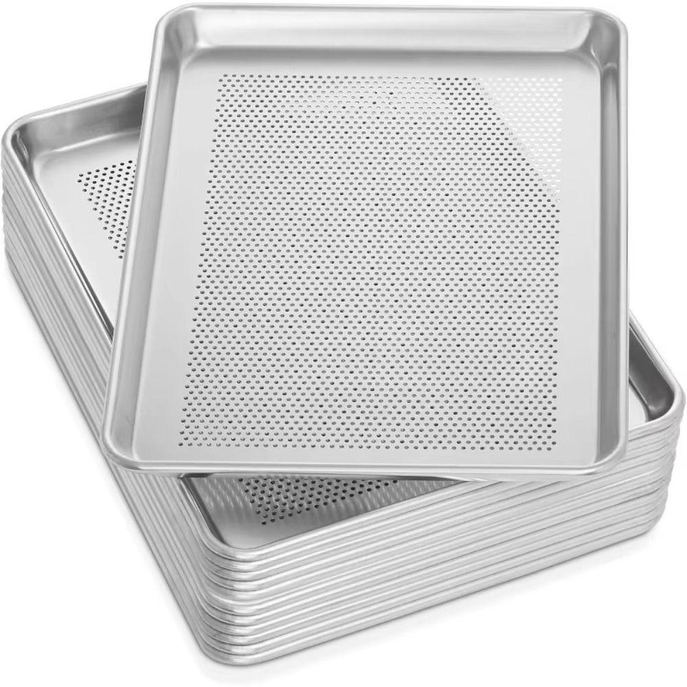 60x40cm Perforated Sheet Pan Rustproof Grill Steaming Tray Large Aluminum Zinc Zinc Alloy Baking Plate  Pizza