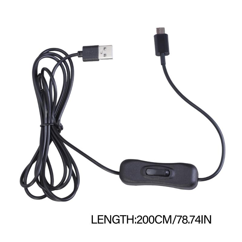 USB to Type C Power Charging Cable Adapter Connector with Switches 7ft PVC Charging Cable Upgrades for Lamps & Fan 